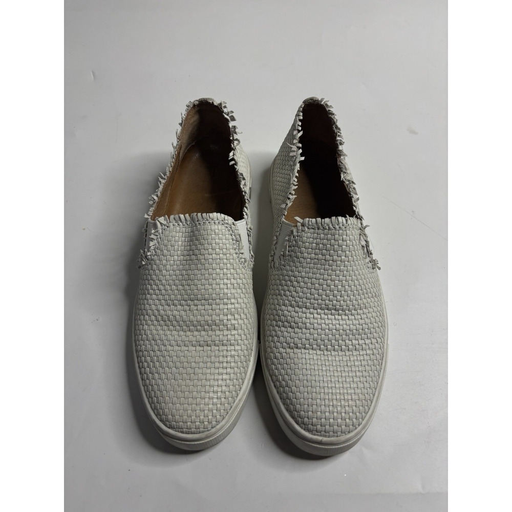 Frye Women's 7.5 M Ivy Fray Woven Shoes Leather Flat Slip Ons‎ Minimalist Boho